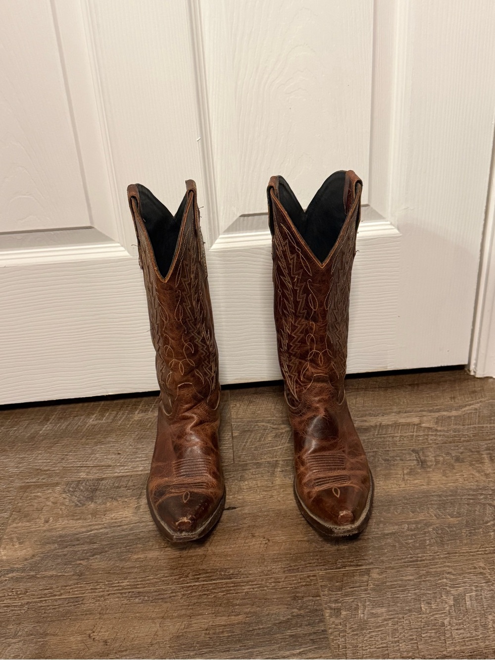 Brown western boots